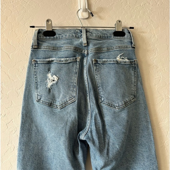 AGOLDE Nico High Rise Slim Fit Button Fly Light Wash Organic Cotton Denim Jeans - Picture 9 of 10